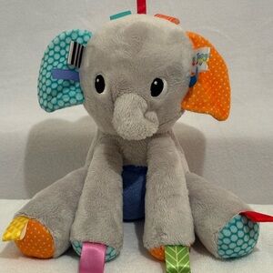 Taggies Gray and Orange Elephant Plush